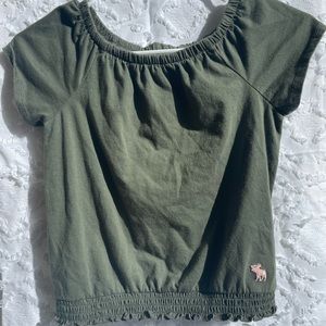 army green abercrombie crop top
